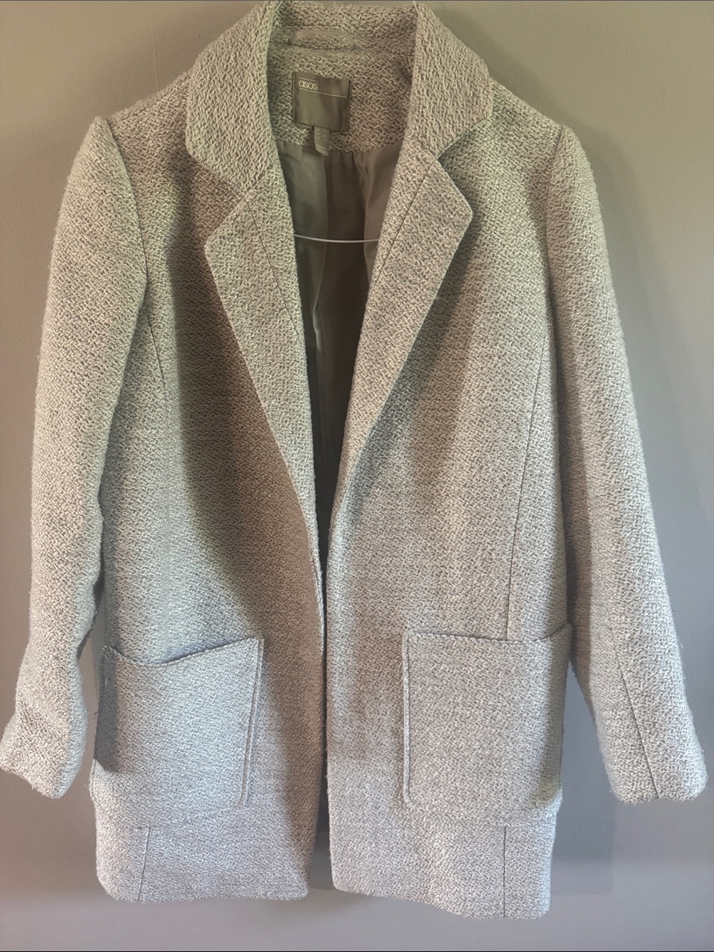 ASOS Textured Cozy Oversized Notch Lapel Blazer Coat - Size 6